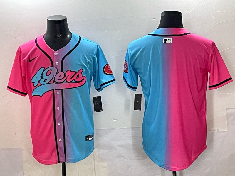 Men 2025 San Francisco 49ers blank Pink Blue pink Nike Limited NFL Jersey 0025->los angeles dodgers->MLB Jersey